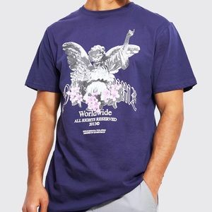 Longline Statue Graphic T-Shirt